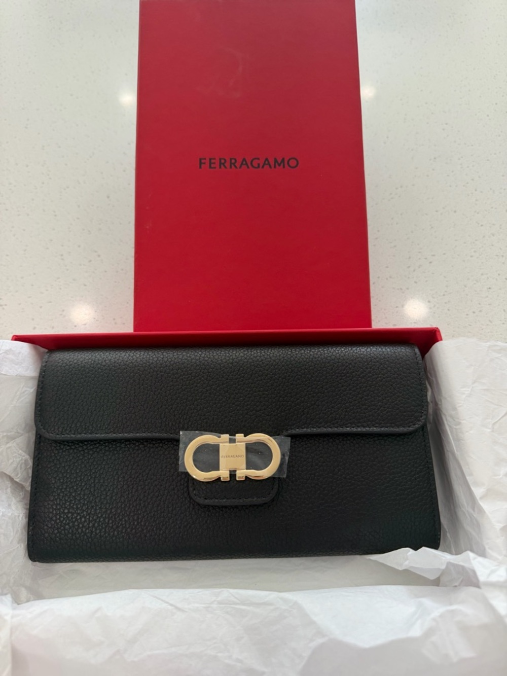Salvatore Ferragamo Textured Leather Crossbody Wallet